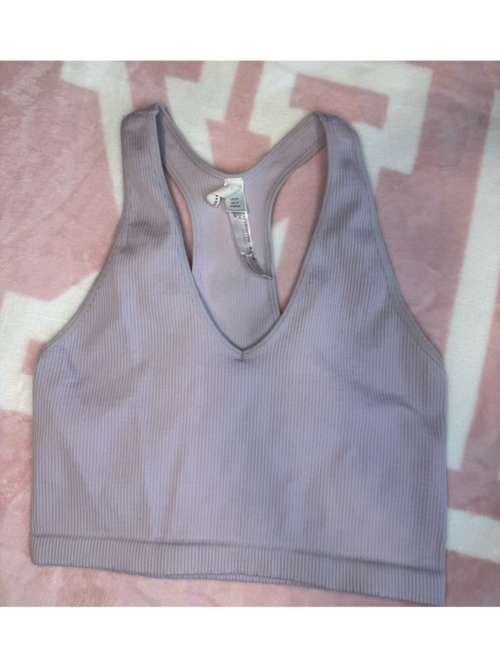 Free People Lavender Ribbed Racerback Crop Top